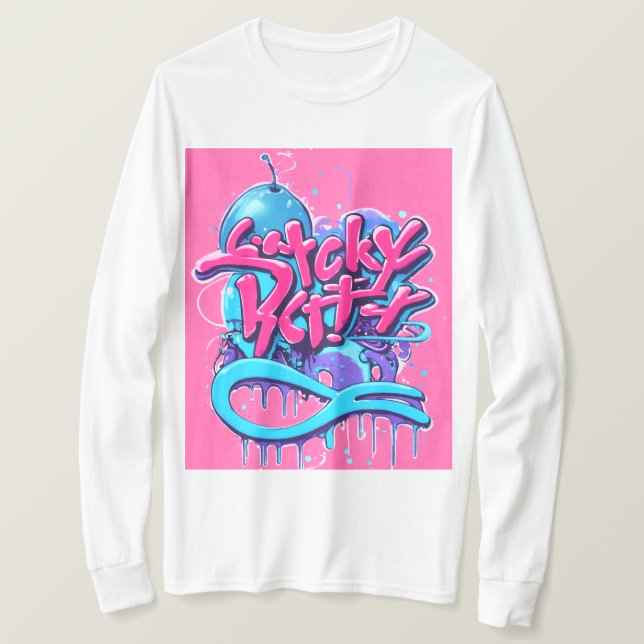 T-Shirt Básico de Capa Longa (Frente do Design)