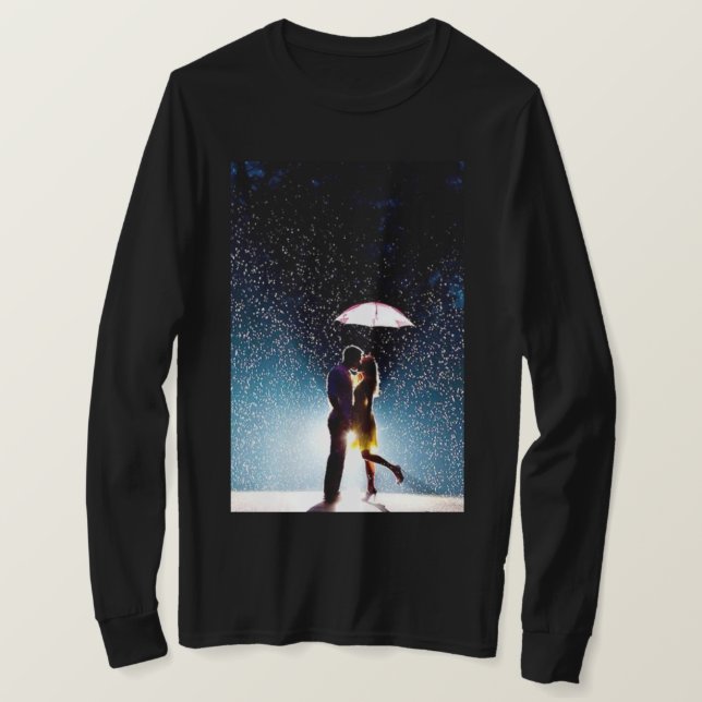 T-Shirt Básico de Capa Longa (Frente do Design)