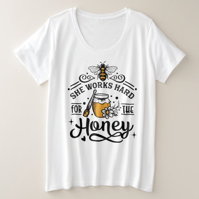 T-Shirt Básico de Tamanho Mais (Frente do Design)