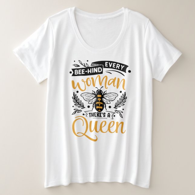 T-Shirt Básico de Tamanho Mais (Frente do Design)