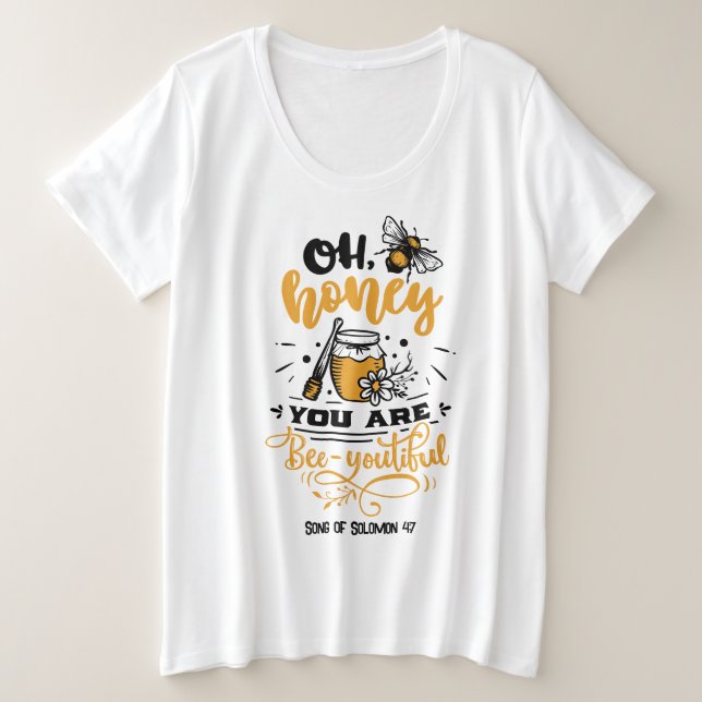 T-Shirt Básico de Tamanho Mais (Frente do Design)