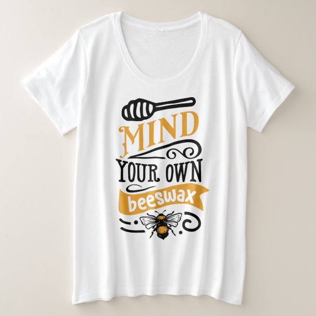 T-Shirt Básico de Tamanho Mais (Frente do Design)