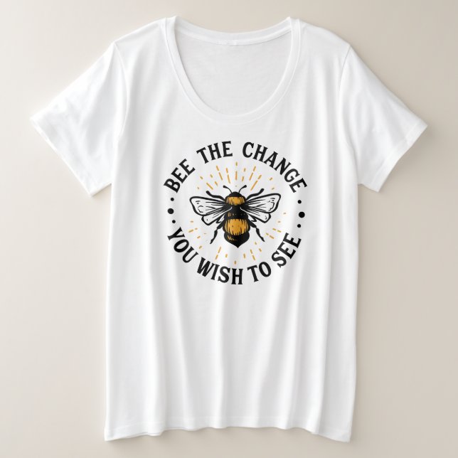 T-Shirt Básico de Tamanho Mais (Frente do Design)