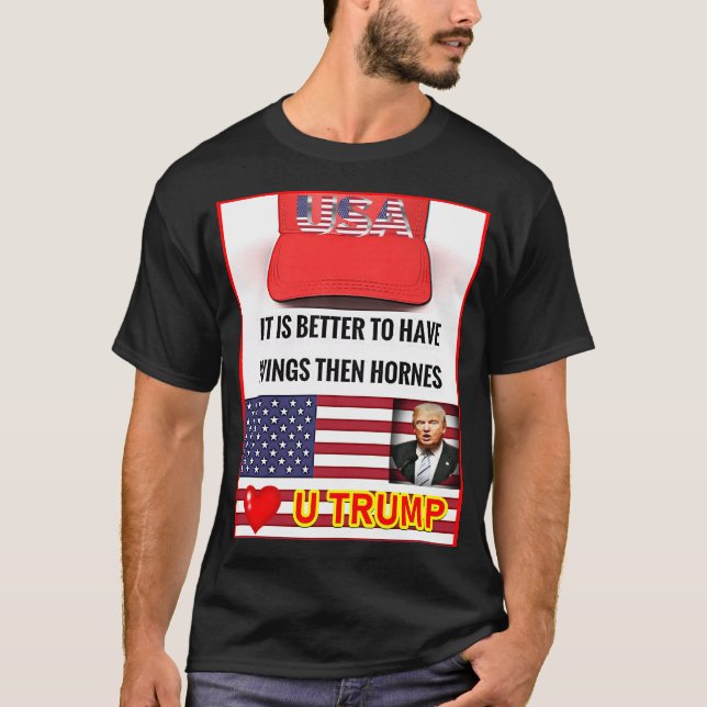 T-Shirt Básico de Trump Escuro (Frente)