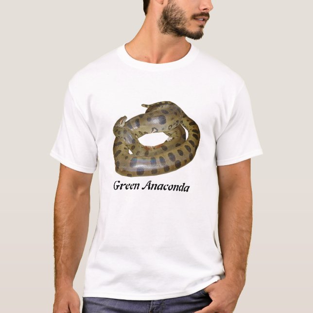 T-shirt básico do Anaconda verde (Frente)
