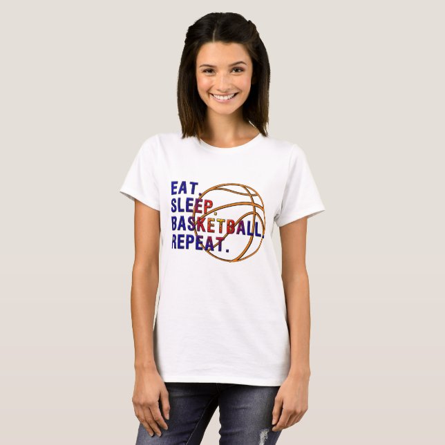 T-shirt básico do ฺBasketball das mulheres (Frente Completa)