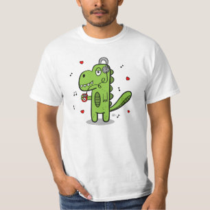 T-shirt básico do dinossauro de Rockosaur