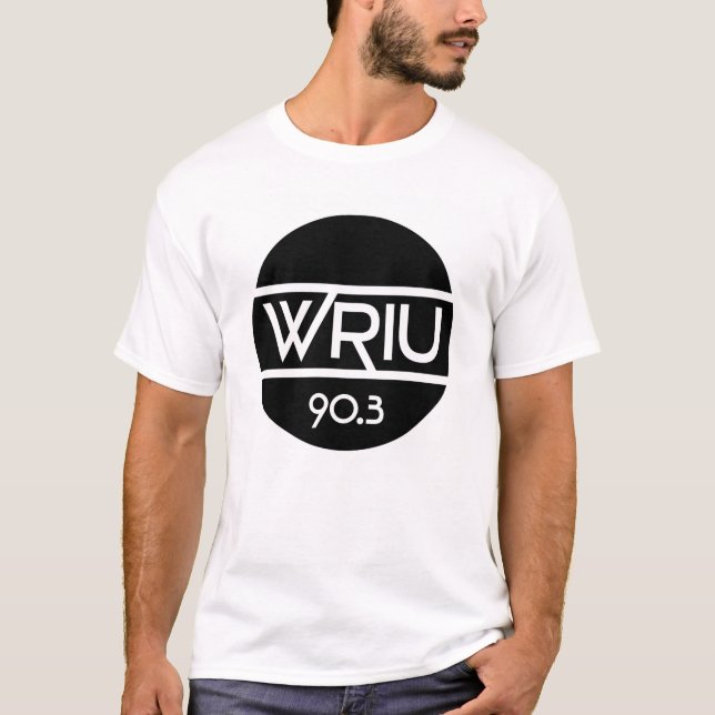 T-shirt básico do logotipo de WRIU (branco) (Frente)