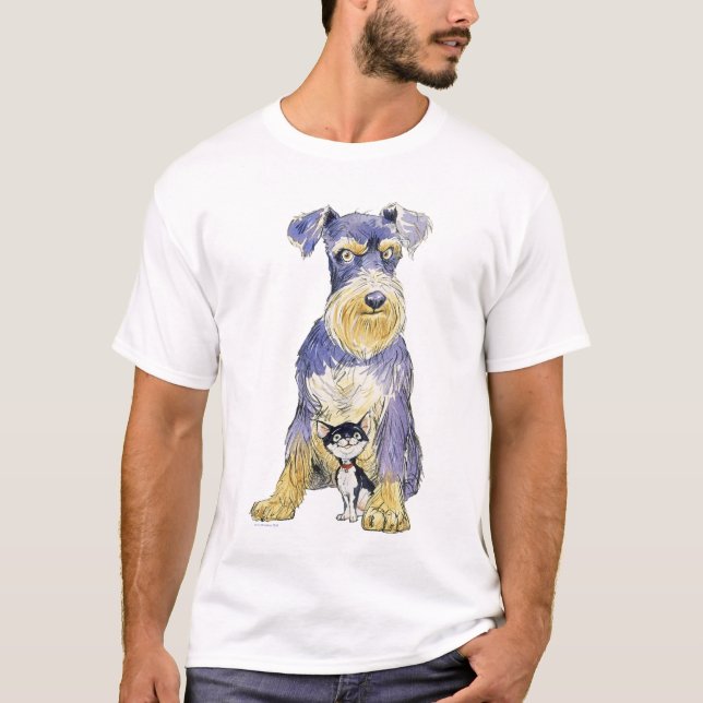 T-shirt básico do Schnauzer (Frente)