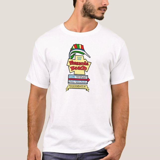 T-shirt básico do sinal da praia de Pensacola (Frente)