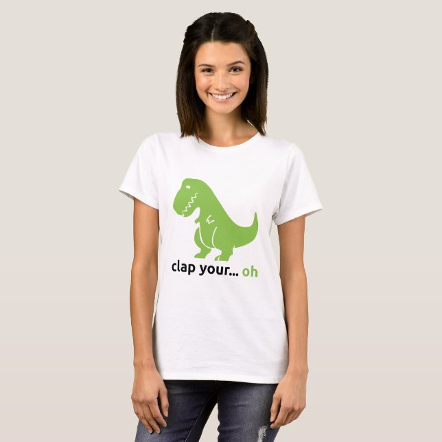 T-shirt básico do "T-Rex" das mulheres (Frente Completa)
