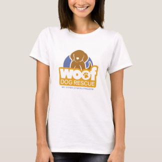 T-shirt básico do WOOF das mulheres