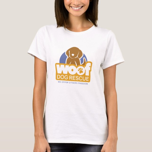 T-shirt básico do WOOF das mulheres (Frente)