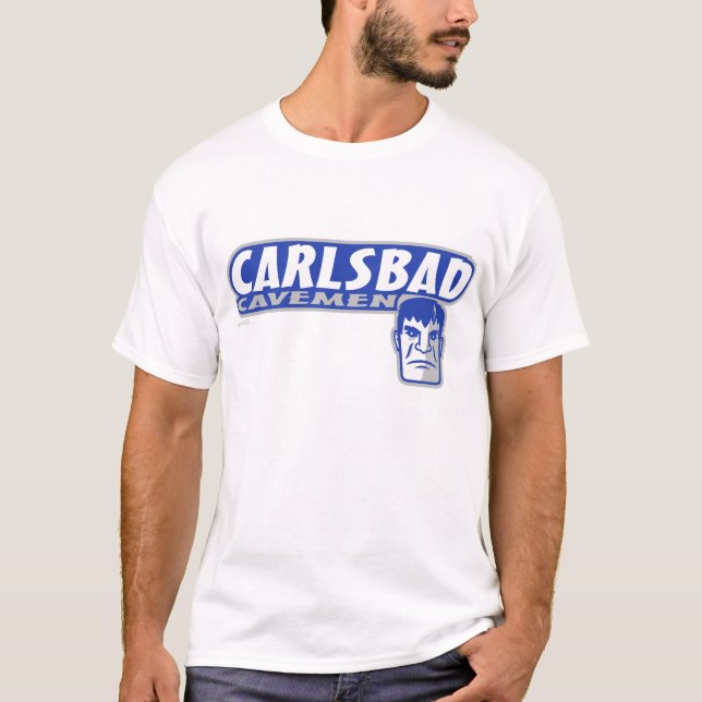 T-shirt básico dos homens das cavernas de Carlsbad (Frente)