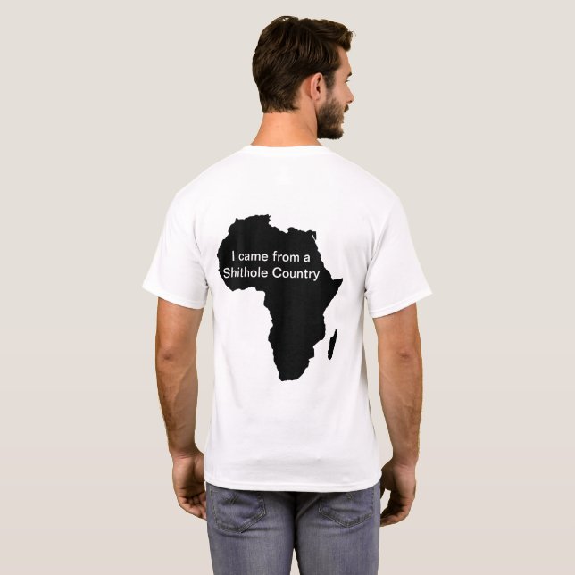 T-shirt básico dos homens dos países de Shithole (Parte Traseira Completa)