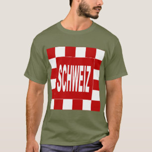 T-shirt básico escuro verde kaki SCHWEIZ
