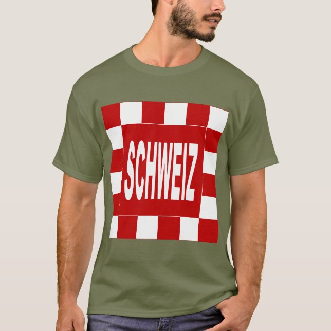 T-shirt básico escuro verde kaki SCHWEIZ (Frente)