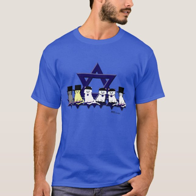 T-shirt básico Kosher dos gatinhos em seguido (Frente)