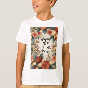 T-Shirt Básico Para Crianças felizes anos novos*