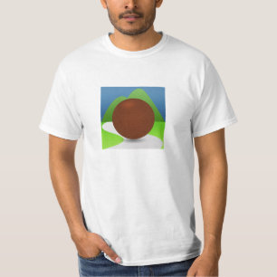 T-shirt básico, parte dianteira e logotipos