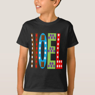 T-shirt básico preto para crianças NATAL BOMBONS