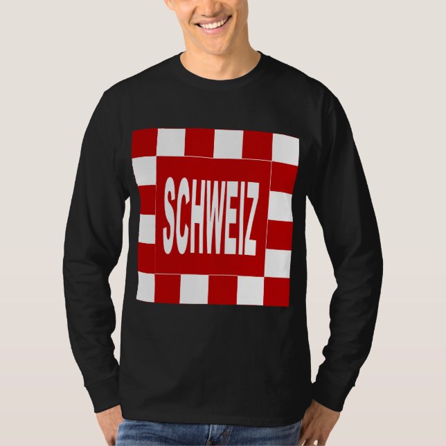T-shirt básico preto SCHWEIZ (Frente)