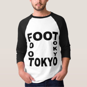 T-shirt básico raglan branco/preto FUTEBOL TÓQUIO