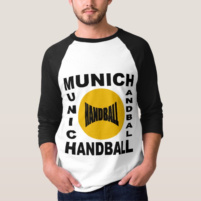 T-shirt básico raglan branco/preto MUNIQUE ANDEBOL (Frente)