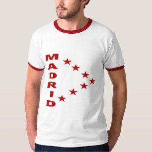 T-shirt básico ras-de-cou branco/vermelho MADRID