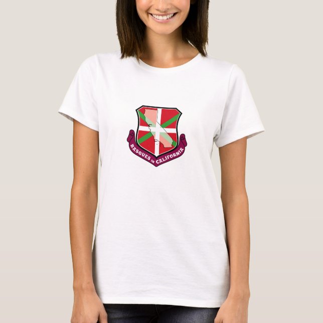 T-shirt Basques em Califórnia, brasão de Ikurriña: (Frente)