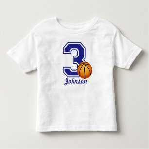T-shirt basquete aniversário de 3 anos personalizado