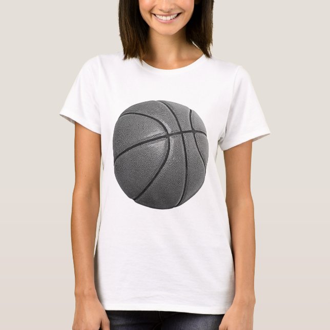 T-shirt Basquete em Escala de Cinza (Frente)