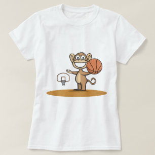 T-shirt Basquetebol do macaco