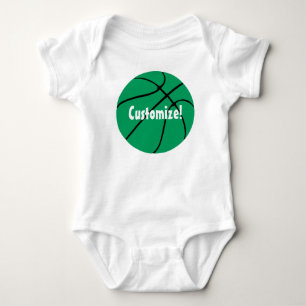 T-shirt Basquetebol feito sob encomenda do verde do texto