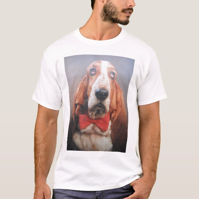T-Shirt Basset Hound Red Arco Tie (Frente)