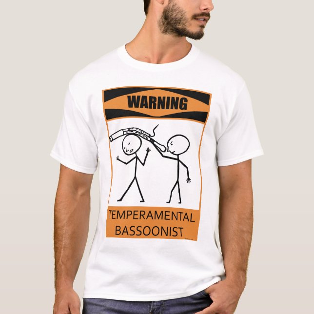 T-shirt Bassoonist Temperamental de advertência (Frente)