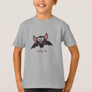T-shirt Bat de Cartoon Austin Texas bonito e engraçado