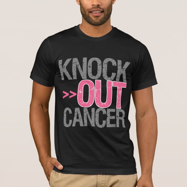 T-shirt Bata para fora o cancer - cancro da mama (Frente)