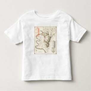 T-shirt Batalha de Antietam - mapa panorâmico 4 da guerra