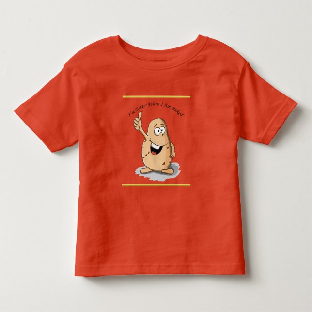 T-shirt Batata personagem de desenho animado com olhos gra (Frente)