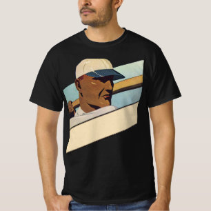 T-shirt Batedor de Baseball Esportivo Vintage, Arte Estili