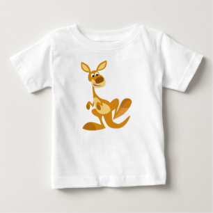 T-shirt batendo bonito do bebê do canguru dos