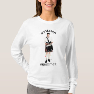 T-shirt Baterista Escocês - Kilt Vermelho