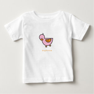 T-shirt Batida Branca de Cartoon, Bonita Garota Rosa