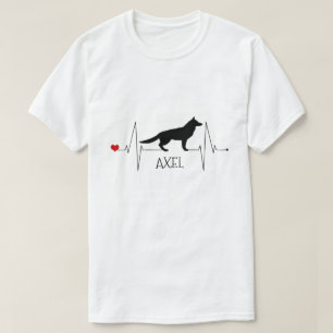 T-shirt Batida Personalizada no Coração do Cão de Amor