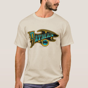 T-shirt Batman Logotipo Turquoise Vintage