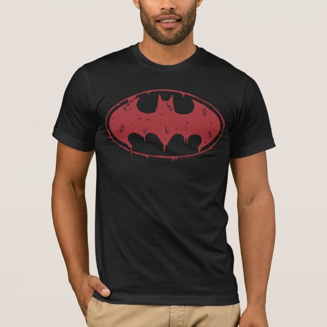 T-shirt Batman | Logotipo vermelho Oozing (Frente)