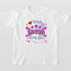 T-shirt Baton Twirlers, Eu Adoro Twirling, Baton