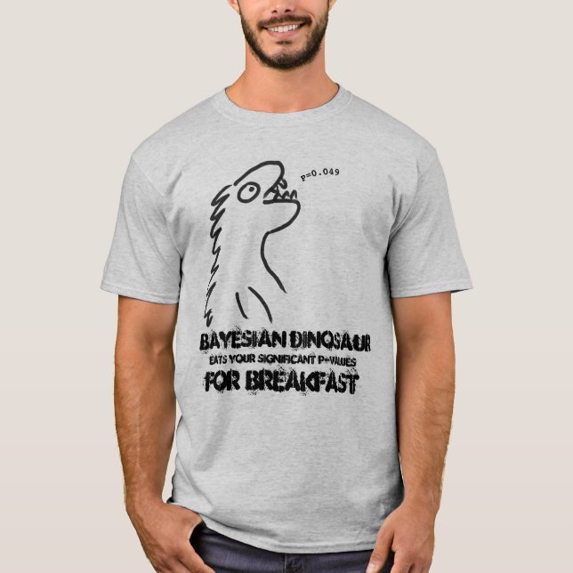 T-shirt Bayesian do dinossauro para estatísticos (Frente)