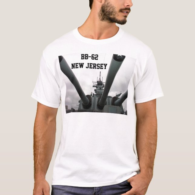T-shirt BB-62 navio de guerra New-jersey (Frente)
